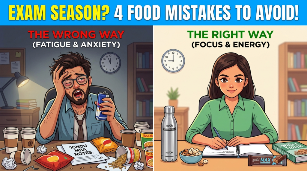 The choice is yours: Fueling with caffeine and junk leads to fatigue, while smart hydration and clean snacks keep you sharp for your papers.